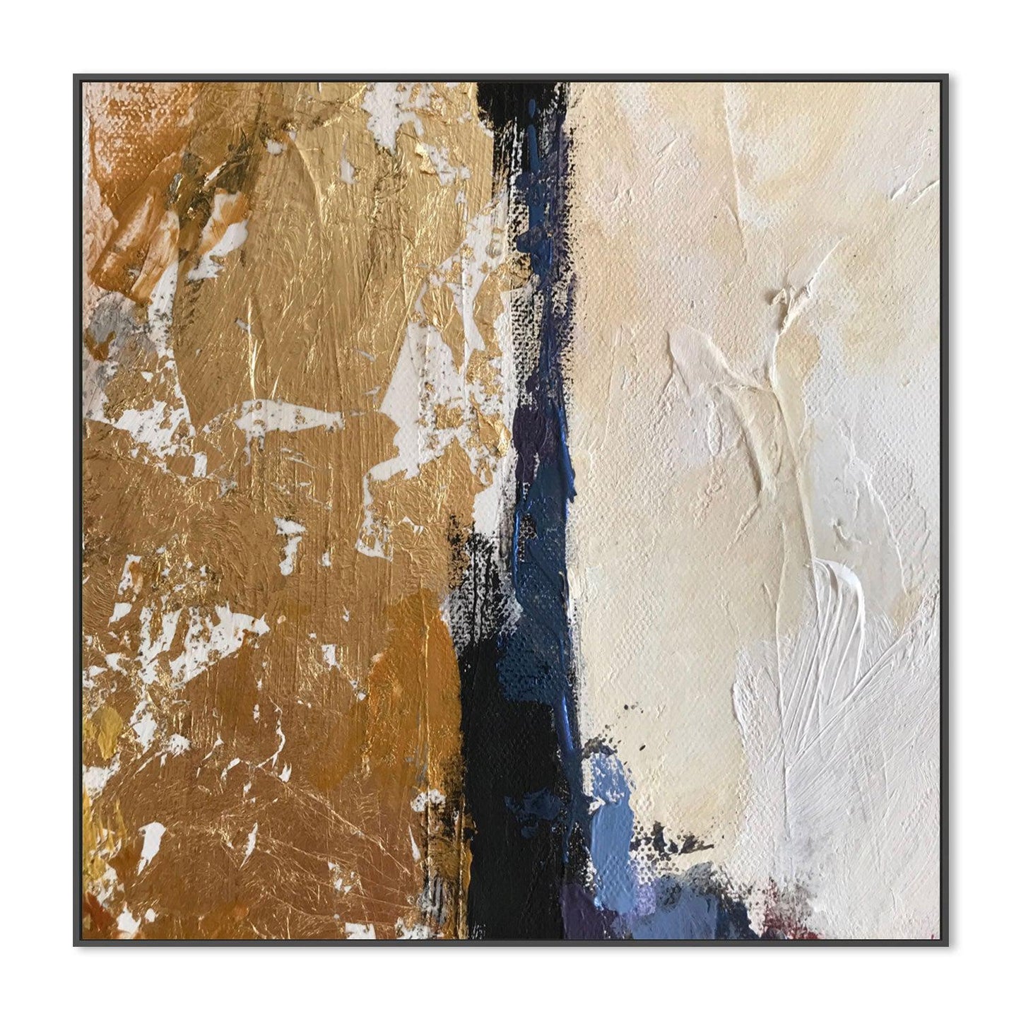 Bronze and Beige Abstract , Hand-painted Canvas