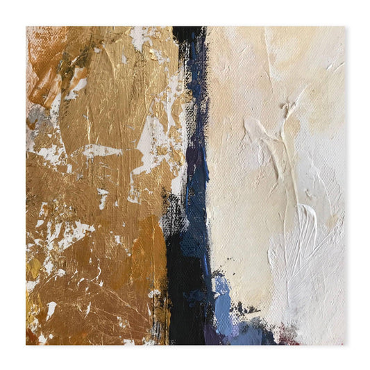 Bronze and Beige Abstract , Hand-painted Canvas