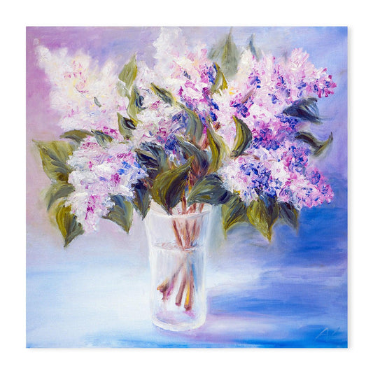 Violet Blooms  , Hand-painted Canvas