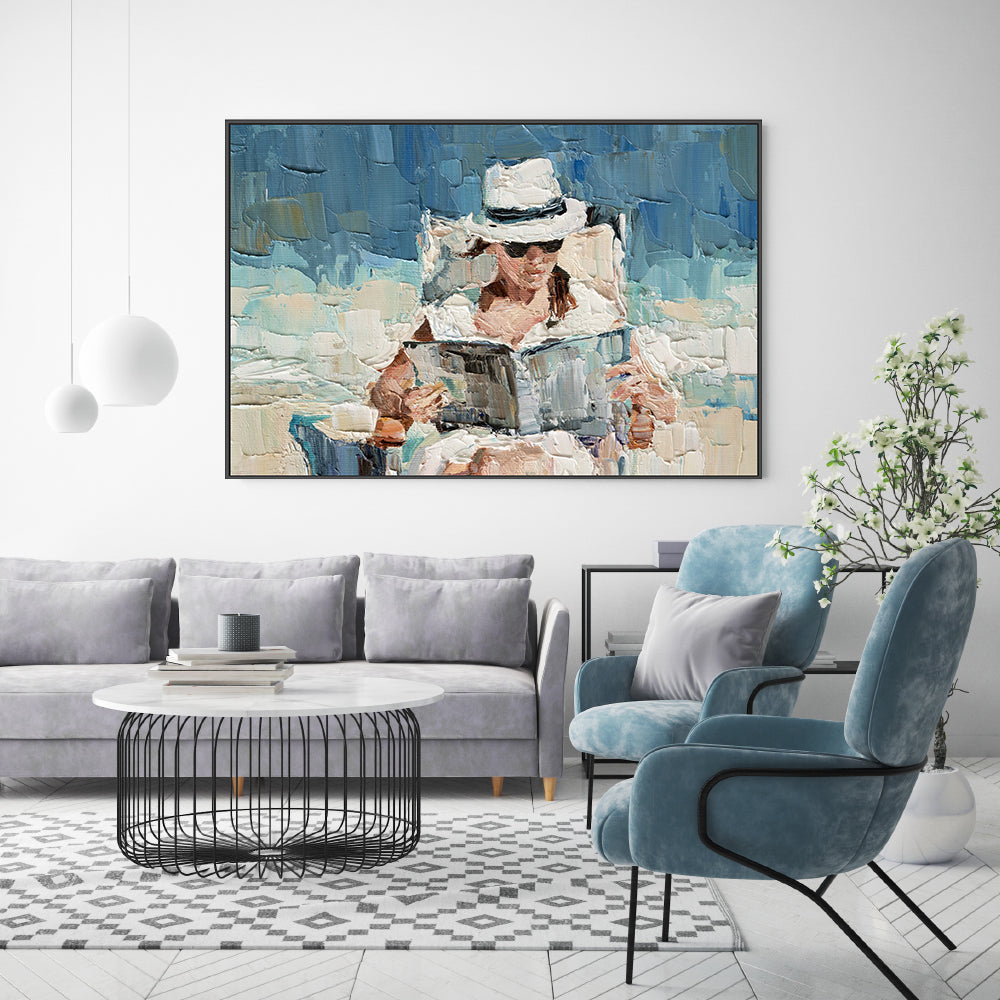 On Vacation , Hand-Painted Canvas