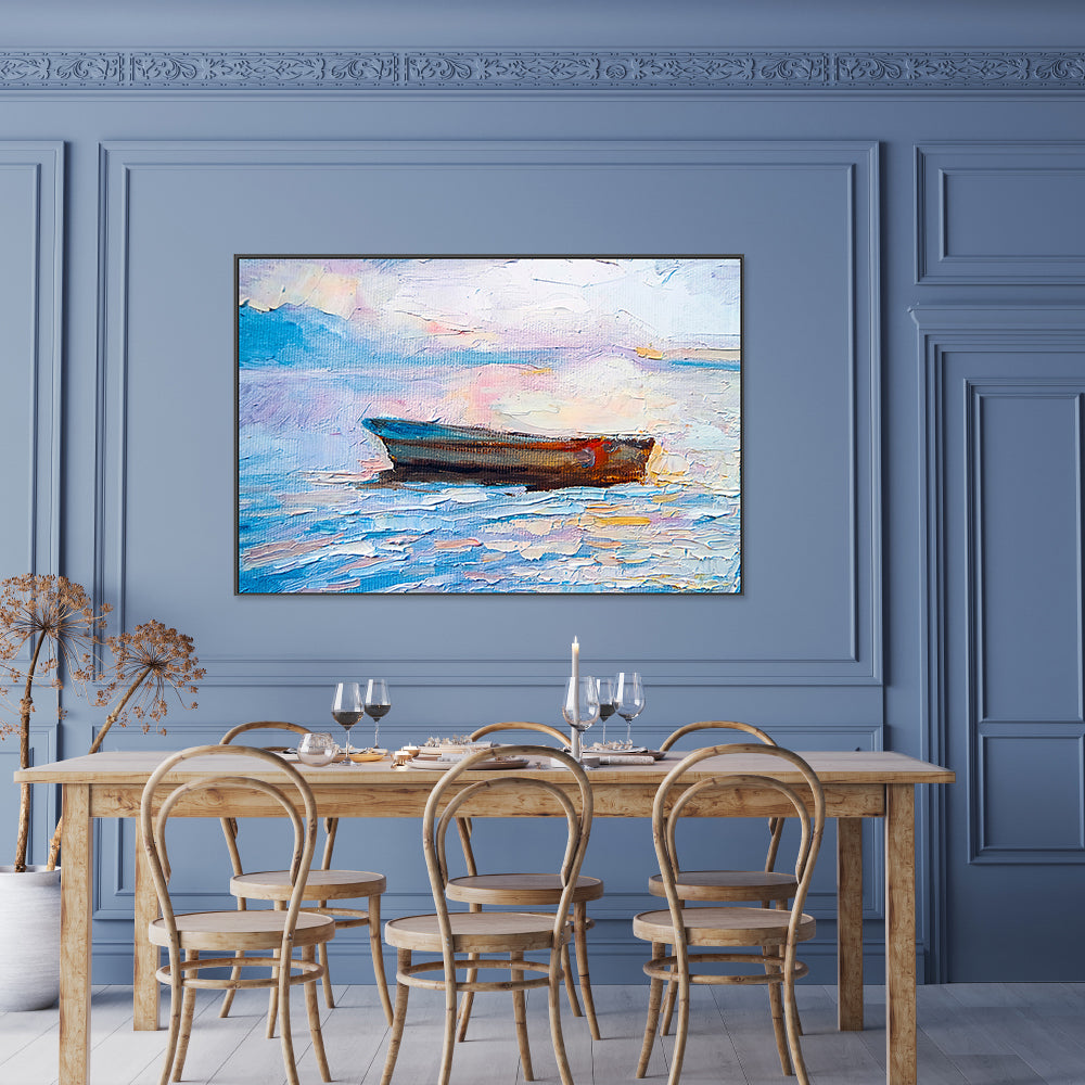 Rowboat , Hand-Painted Canvas