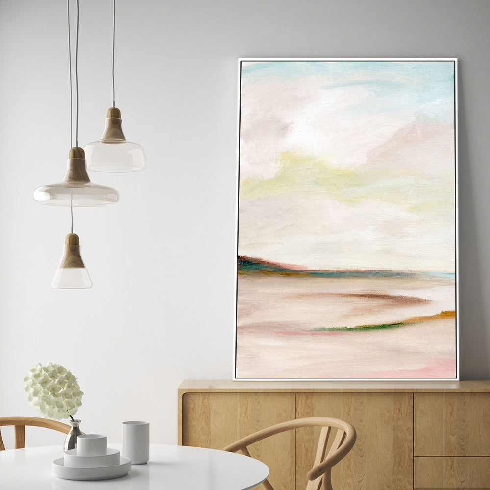 Misty Shore, Hand-Painted Canvas