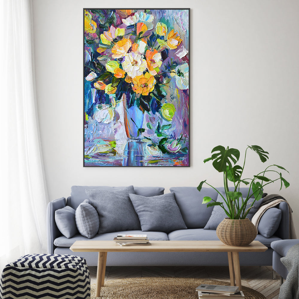 Orange Poppies , Hand-Painted Canvas