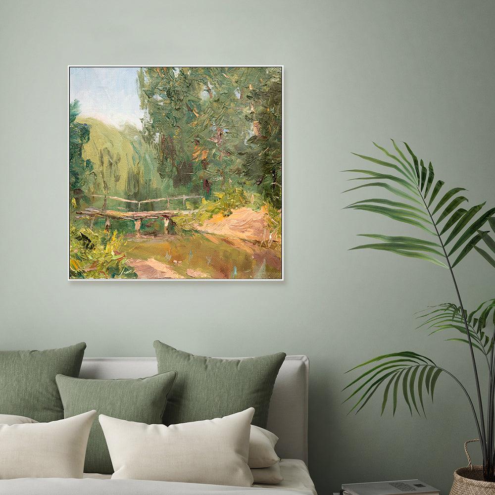 Over The Bridge , Hand-painted Canvas