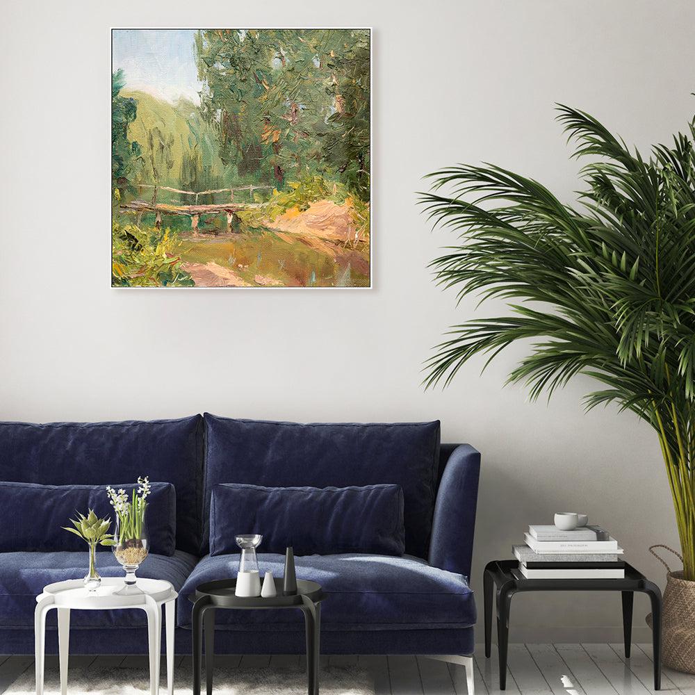 Over The Bridge , Hand-painted Canvas