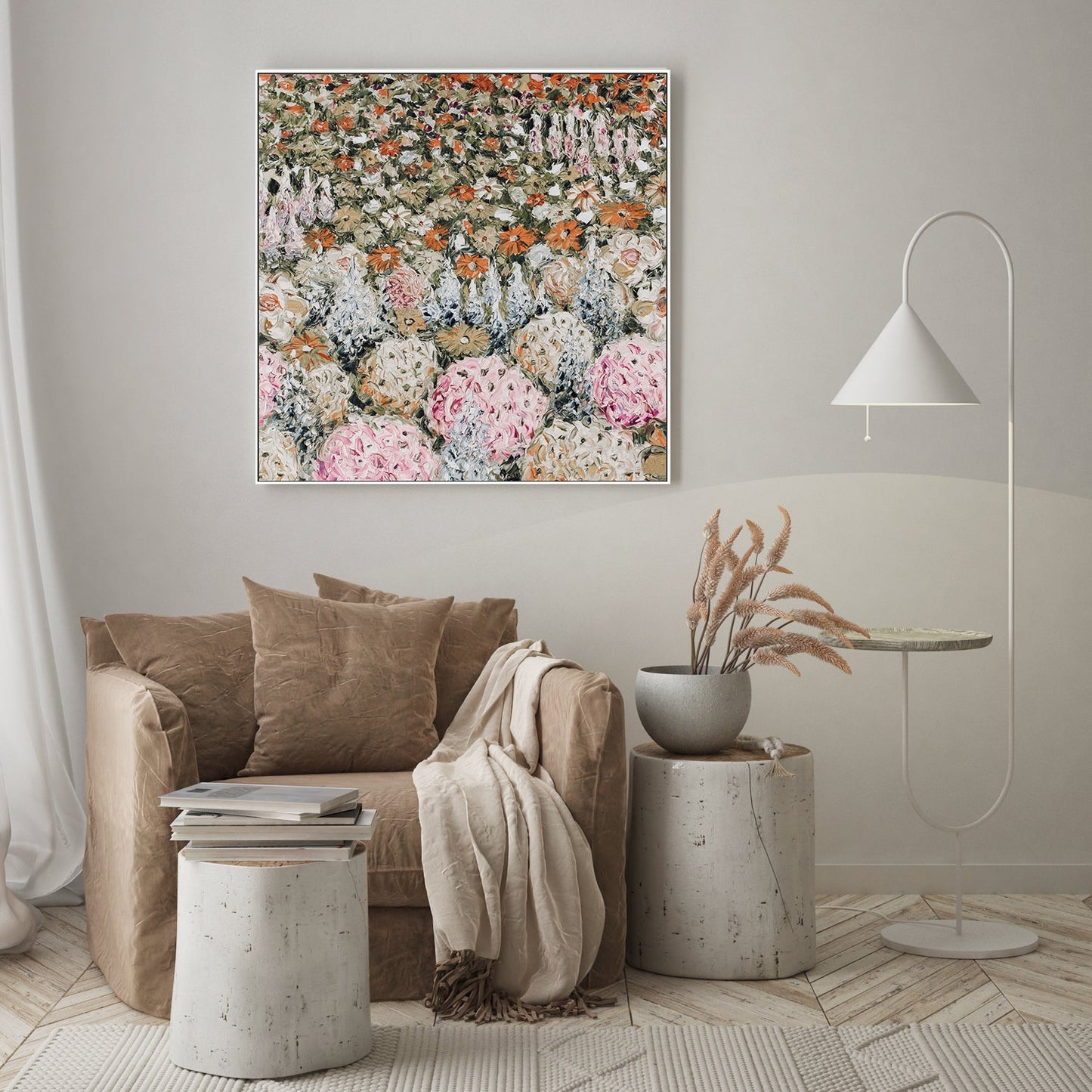 A Field of Flowers, Hand-Painted Canvas