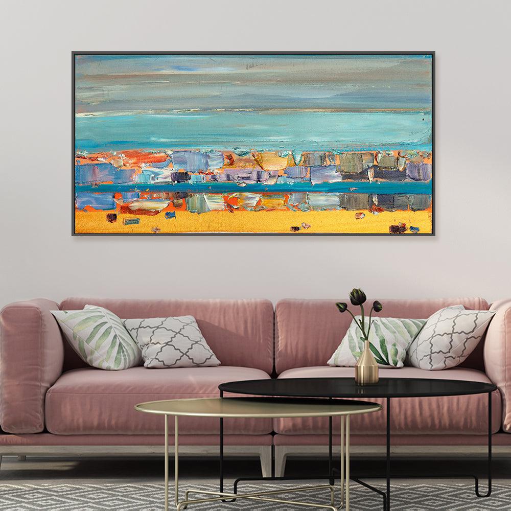 At the Beach , Hand-painted Canvas