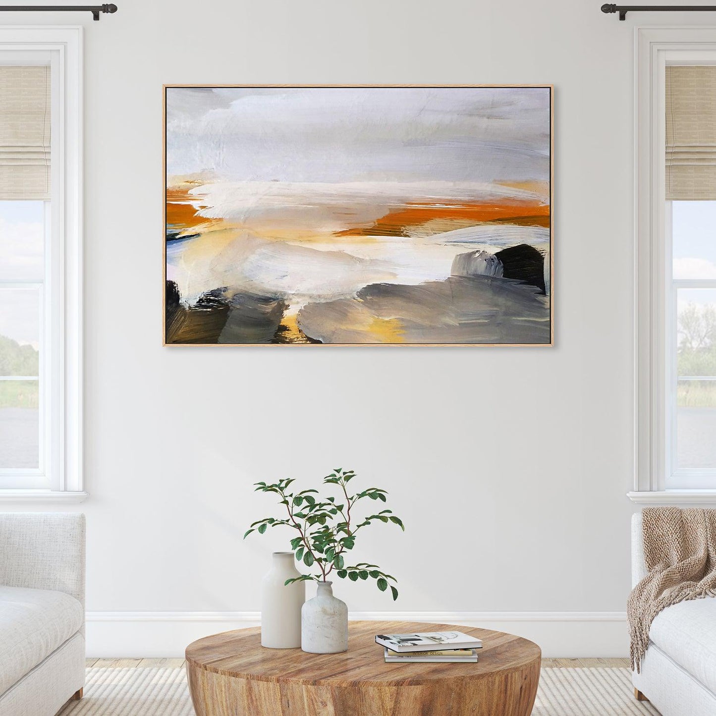 Warm Horizon, Style C , Hand-painted Canvas