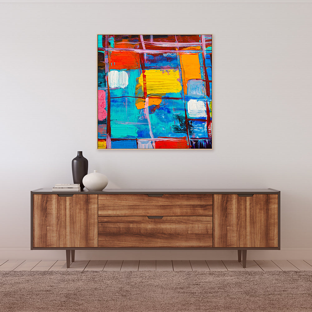 Coloured Squares, Style A, Hand-Painted Canvas