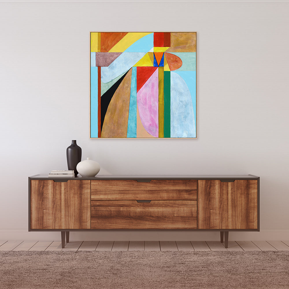 Geometric Concentration, Hand-Painted Canvas