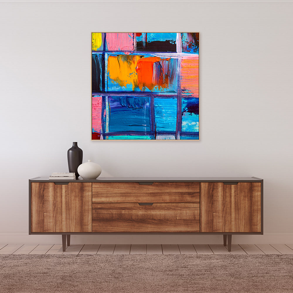 Coloured Squares, Style B, Hand-Painted Canvas