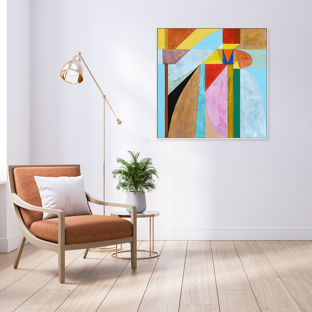 Geometric Concentration, Hand-Painted Canvas