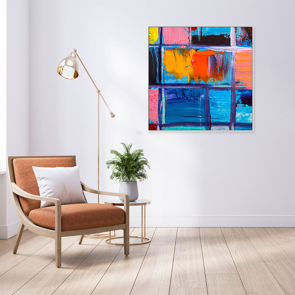 Coloured Squares, Style B, Hand-Painted Canvas