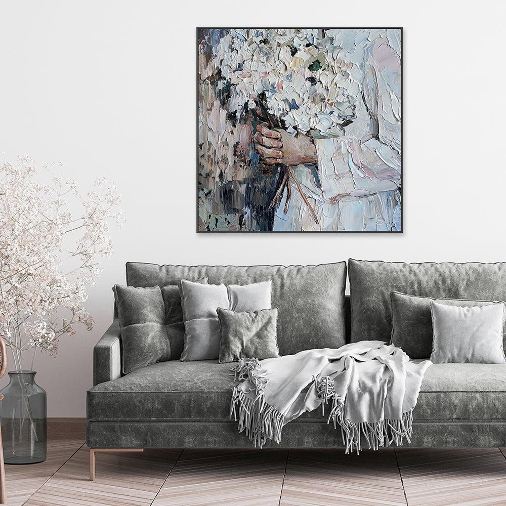 Flower Girl , Hand-painted Canvas