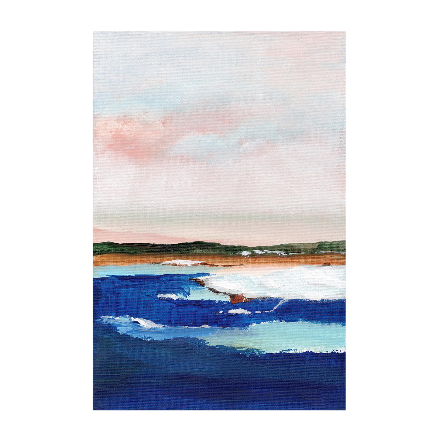 Deep Blue Waters, Hand-Painted Canvas