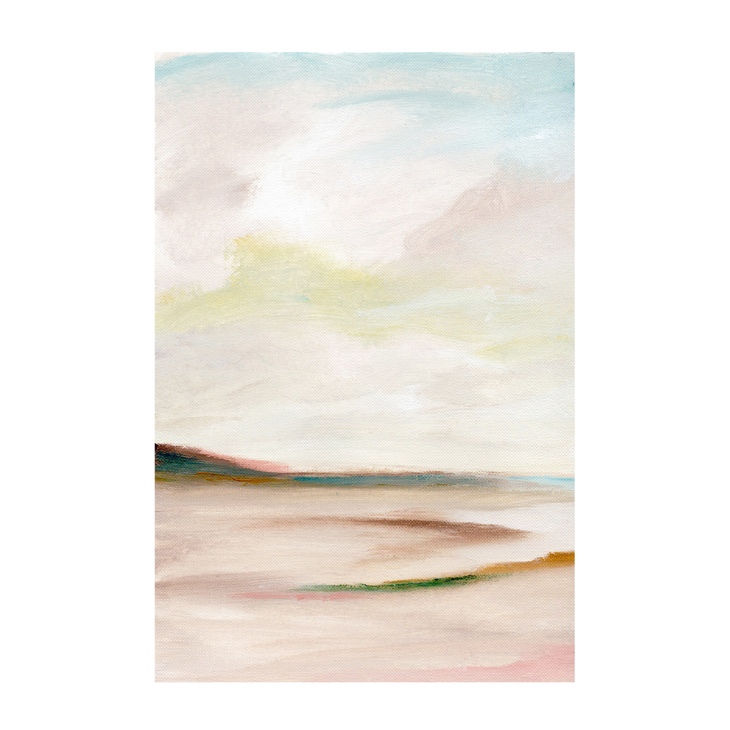 Misty Shore, Hand-Painted Canvas
