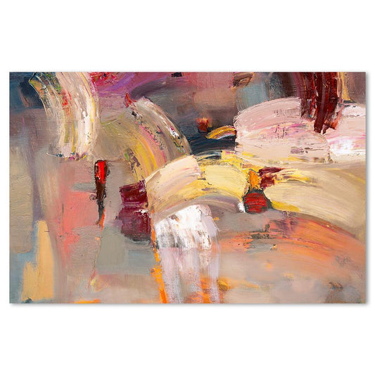 Abstract Ruby Rose, Hand-painted Canvas-Framed-Canvas-Print-Poster-Gioia Wall Art