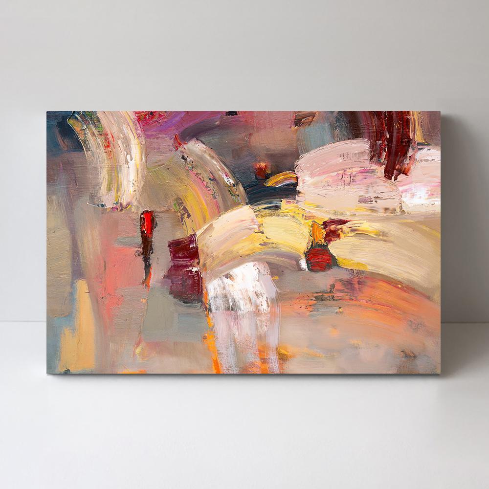 Abstract Ruby Rose, Hand-painted Canvas-Framed-Canvas-Print-Poster-Gioia Wall Art