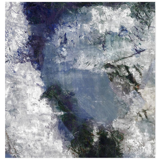 Blue and Grey Abstract, hand-painted canvas-Framed-Canvas-Print-Poster-Gioia Wall Art