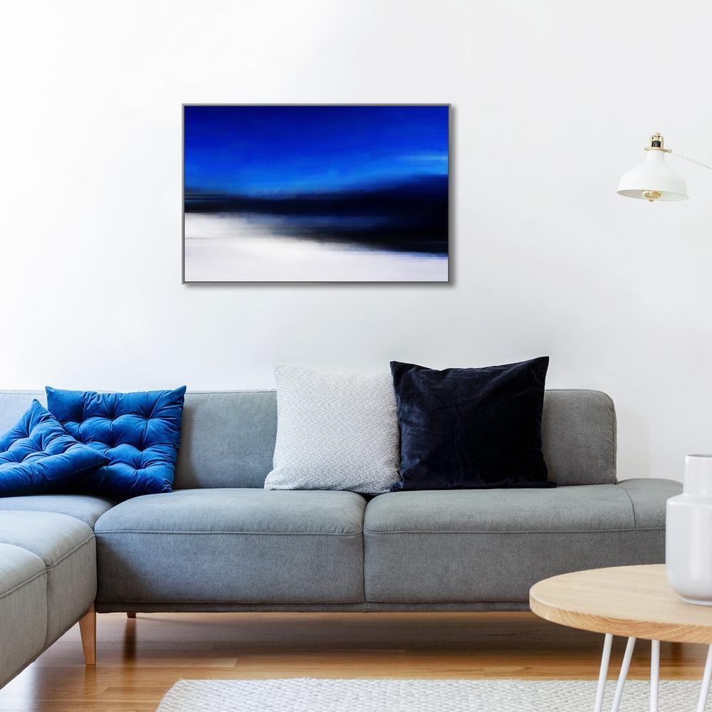 Deep Blue, Hand-painted Canvas-Framed-Canvas-Print-Poster-Gioia Wall Art