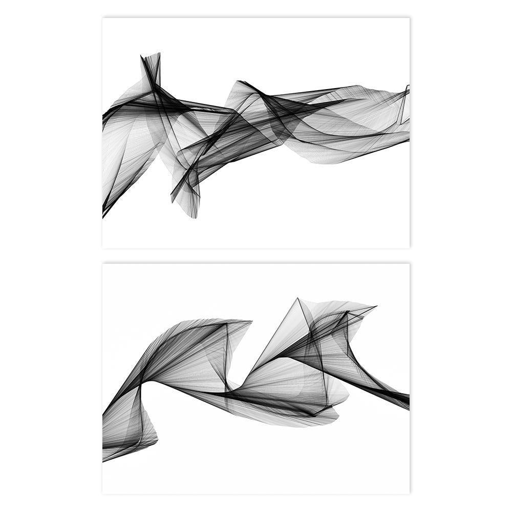 wall-art-print-canvas-poster-framed-Aerial Silk, Black And White, Set Of 2, Style B-by-Gioia Wall Art-Gioia Wall Art