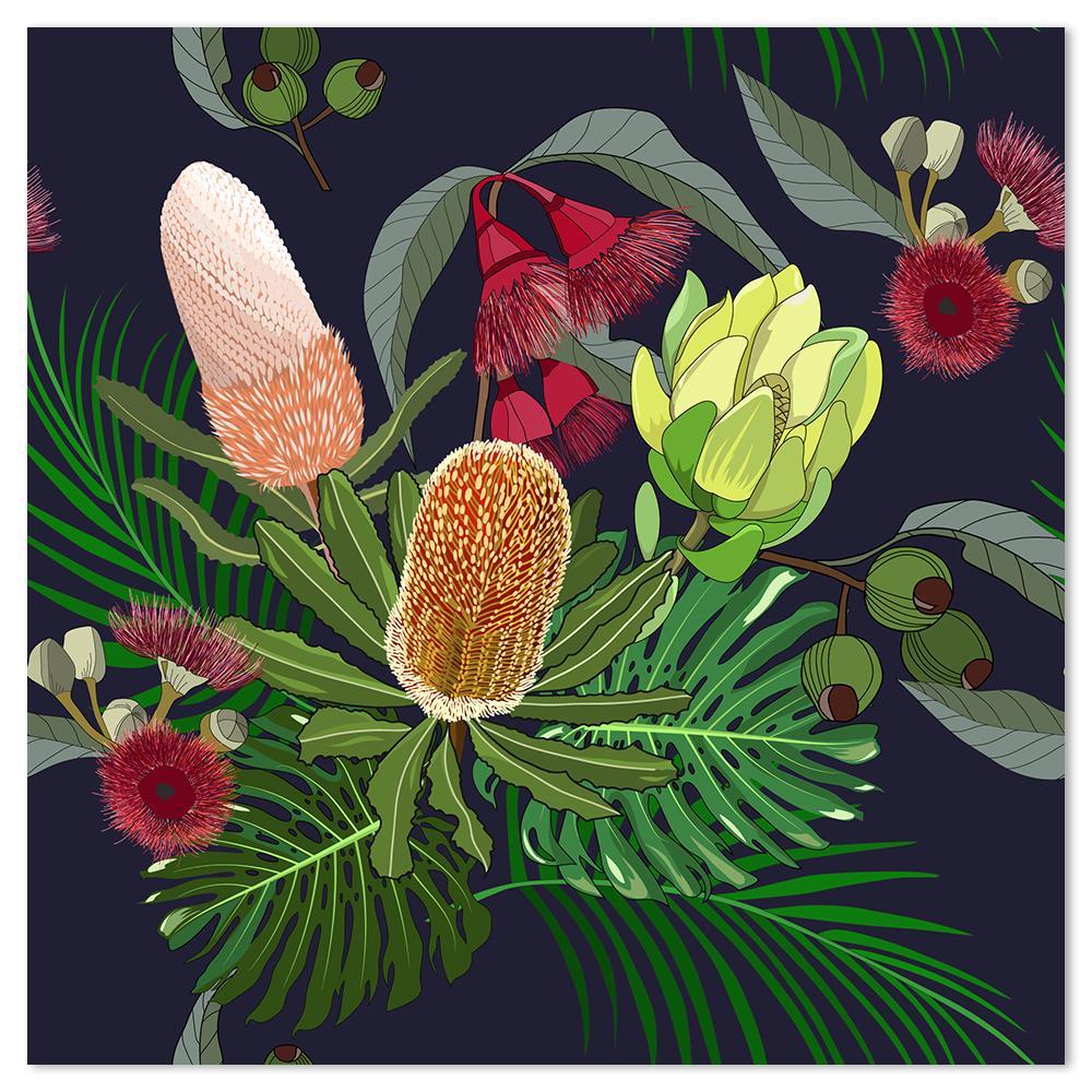 wall-art-print-canvas-poster-framed-Australia Native Flower, Banksia, Waratah And Protea-by-Gioia Wall Art-Gioia Wall Art