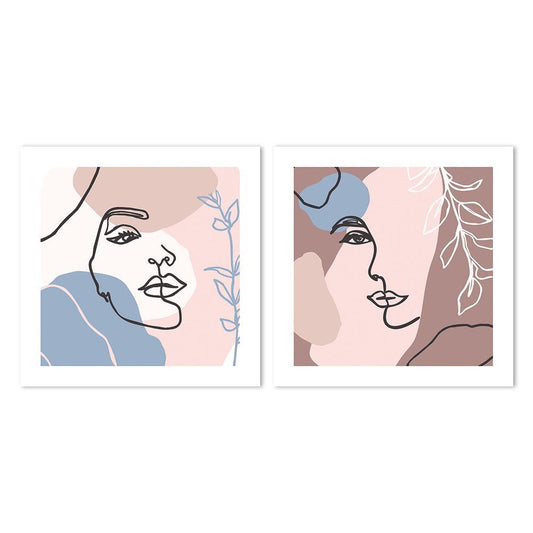 wall-art-print-canvas-poster-framed-Beauty And Flower, Line Art, Set Of 2-by-Gioia Wall Art-Gioia Wall Art