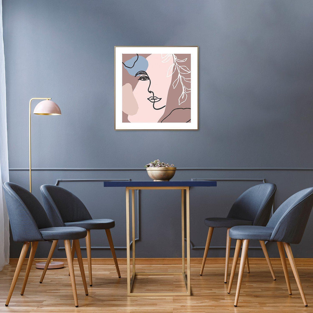 wall-art-print-canvas-poster-framed-Beauty And Flower, Line Art, Style C-by-Gioia Wall Art-Gioia Wall Art