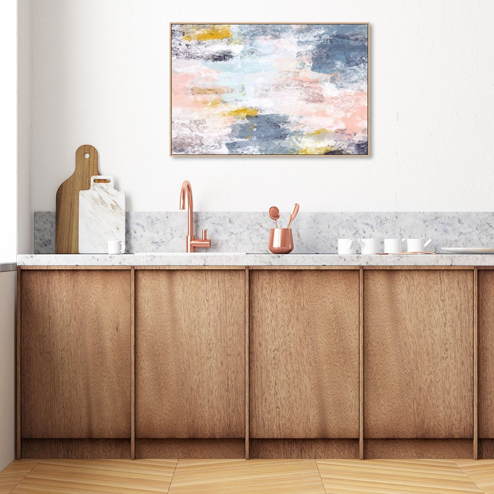 wall-art-print-canvas-poster-framed-Blue And Blush Abstract-by-Gioia Wall Art-Gioia Wall Art