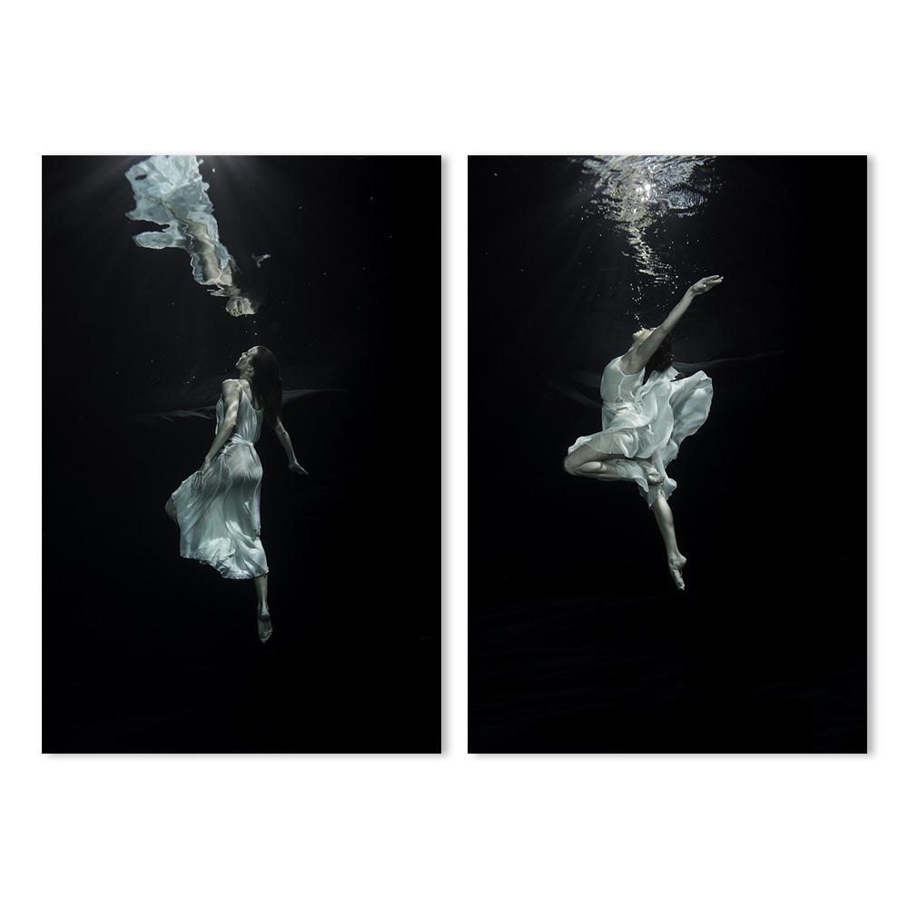wall-art-print-canvas-poster-framed-Dancing Underwater, Set Of 2-by-Gioia Wall Art-Gioia Wall Art