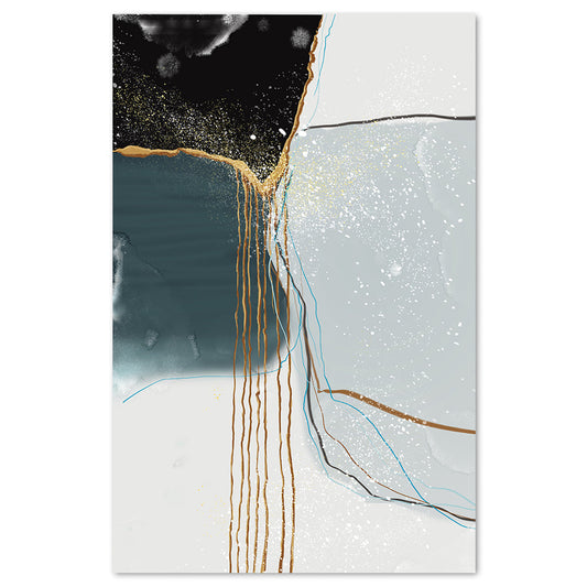 wall-art-print-canvas-poster-framed-Drifting Sand, Abstract Art, Dark Blue And Gold, Style G-by-Gioia Wall Art-Gioia Wall Art