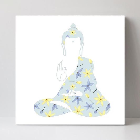 wall-art-print-canvas-poster-framed-Floral Buddha, Style B-by-Gioia Wall Art-Gioia Wall Art