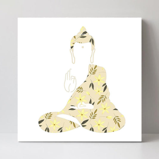 wall-art-print-canvas-poster-framed-Floral Buddha, Style C-by-Gioia Wall Art-Gioia Wall Art