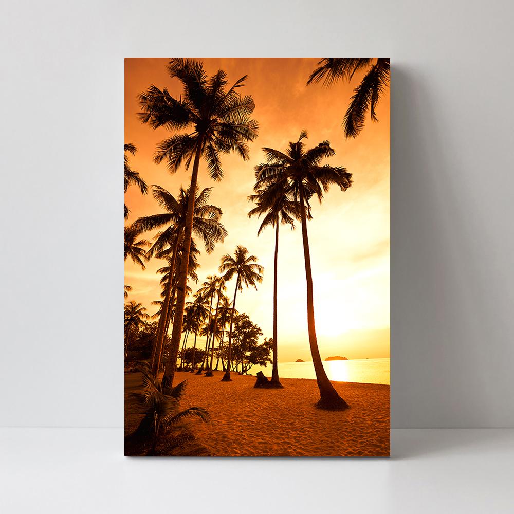 wall-art-print-canvas-poster-framed-Golden Sunset Glow, Palm Beach-by-Gioia Wall Art-Gioia Wall Art