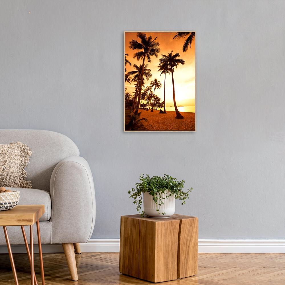 wall-art-print-canvas-poster-framed-Golden Sunset Glow, Palm Beach-by-Gioia Wall Art-Gioia Wall Art