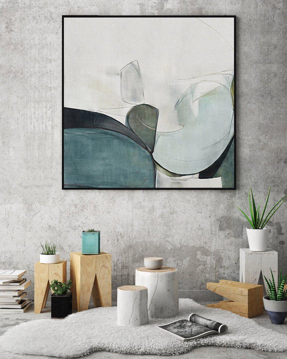 wall-art-print-canvas-poster-framed-Green Mystery, Abstract Art-by-Gioia Wall Art-Gioia Wall Art