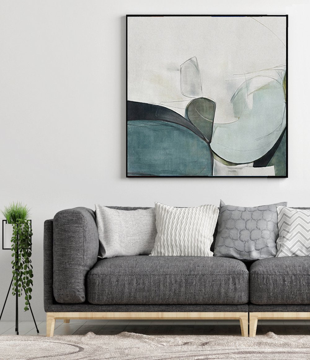 wall-art-print-canvas-poster-framed-Green Mystery, Abstract Art-by-Gioia Wall Art-Gioia Wall Art