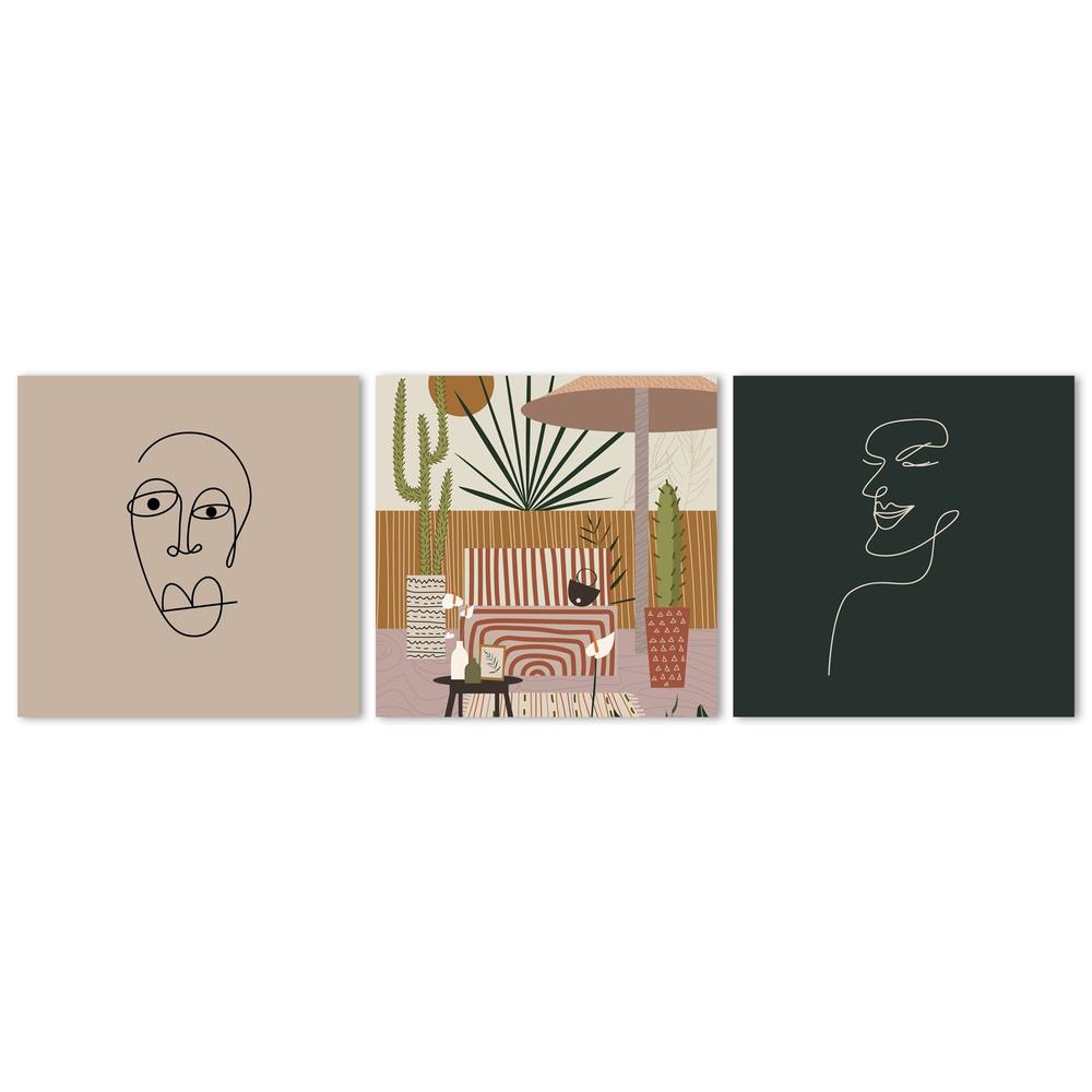 wall-art-print-canvas-poster-framed-Mexican Villa, Set Of 3-by-Gioia Wall Art-Gioia Wall Art