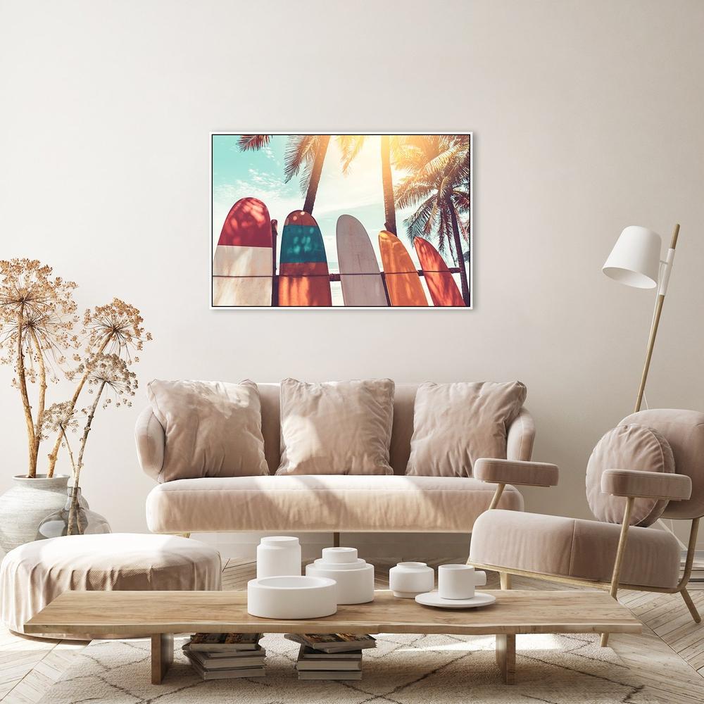 wall-art-print-canvas-poster-framed-Surf Boards And Summer Sunshine-by-Gioia Wall Art-Gioia Wall Art