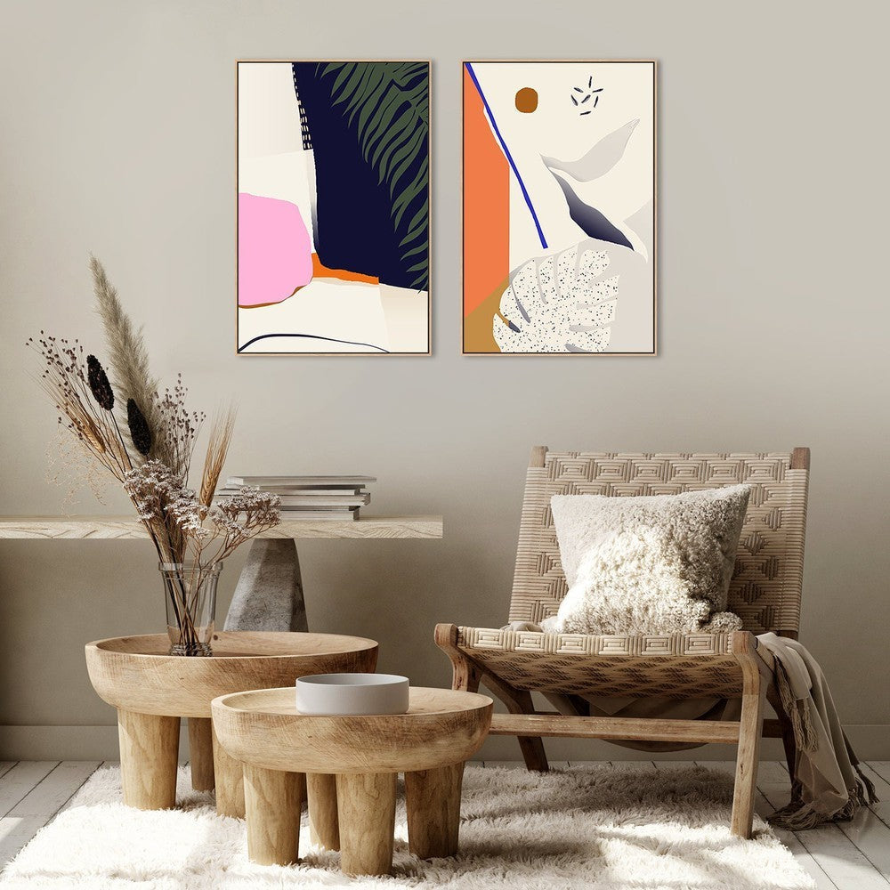 wall-art-print-canvas-poster-framed-Tropical Abstract, Style A, Set Of 2-by-Gioia Wall Art-Gioia Wall Art