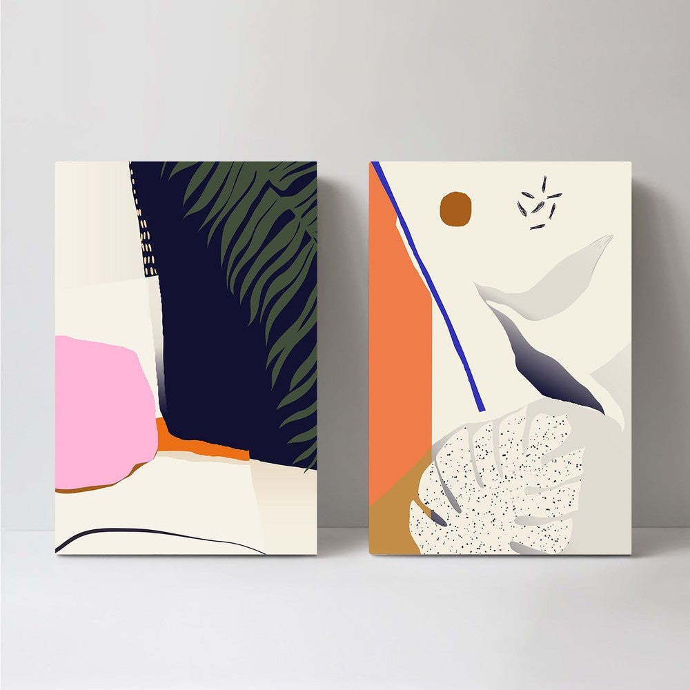 wall-art-print-canvas-poster-framed-Tropical Abstract, Style A, Set Of 2-by-Gioia Wall Art-Gioia Wall Art