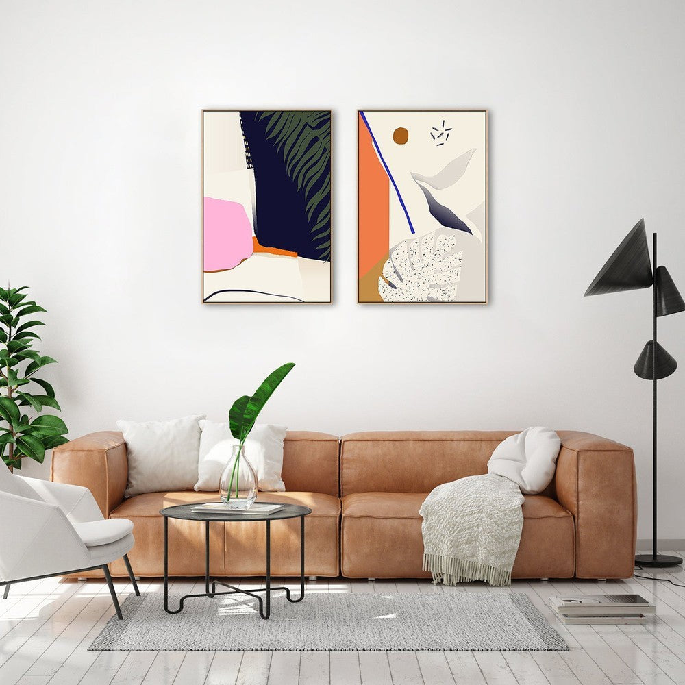 wall-art-print-canvas-poster-framed-Tropical Abstract, Style A, Set Of 2-by-Gioia Wall Art-Gioia Wall Art