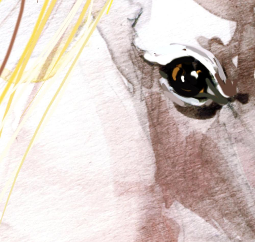 wall-art-print-canvas-poster-framed-Unicorn, Yellow And Blush, Watercolour Painting Style-by-Gioia Wall Art-Gioia Wall Art