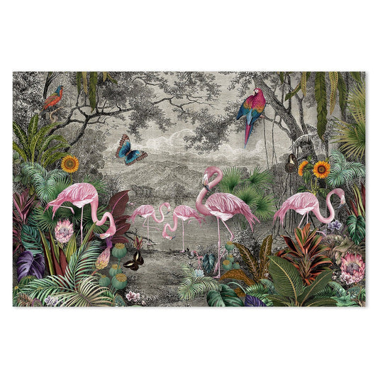 wall-art-print-canvas-poster-framed-Vintage Tropical Forest And Animals-by-Gioia Wall Art-Gioia Wall Art