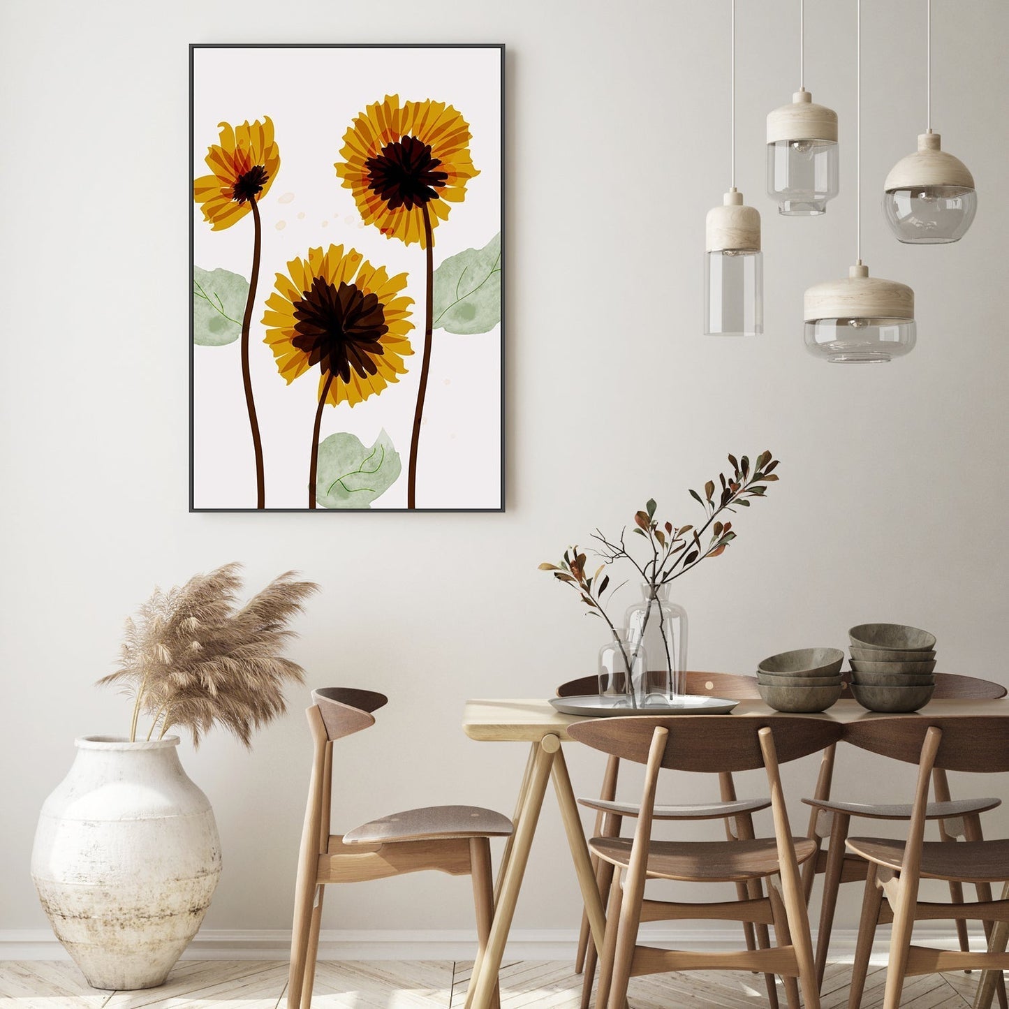wall-art-print-canvas-poster-framed-Yellow Sunflower, Style B-GIOIA-WALL-ART