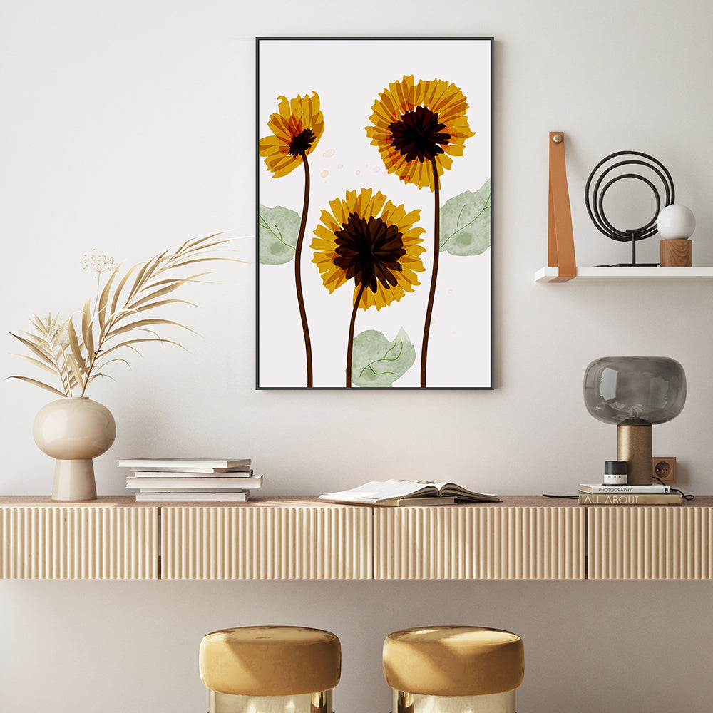 wall-art-print-canvas-poster-framed-Yellow Sunflower, Style B-GIOIA-WALL-ART